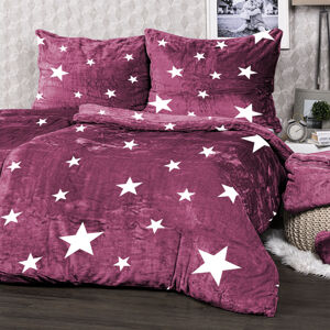 4Home Obliečky mikroflanel Stars violet, 160 x 200 cm, 70 x 80 cm