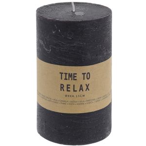 Dekoratívna sviečka Time to relax čierna, 15 cm
