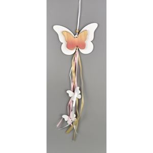 Drevená závesná dekorácia Motýliky, 50 cm