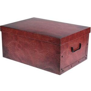 EH Úložný box s vekom Leather Design, červená