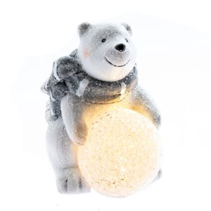 Keramický medveď s LED osvetlením, 12,5 cm