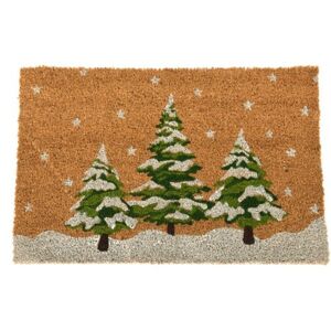 Kokosová rohožka Vianočné motívy stromčeky, 39 x 59 cm