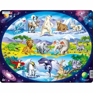 Larsen Puzzle Zvieratá vo svete, 15 dielikov 