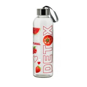 Mäser Sklenená fľaša Detox Strawberry, 0,5 l
