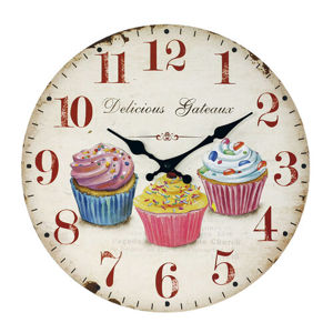 Nástenné hodiny Cupcake, pr. 34 cm