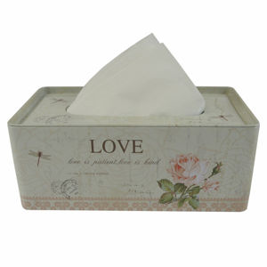 Plechový box na vreckovky Love, 21,5 cm