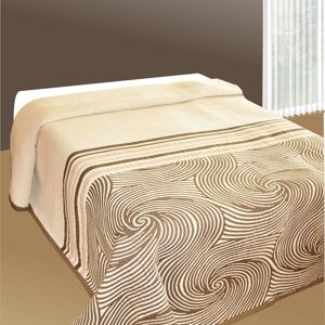 Forbyt Prehoz na posteľ Espirales béžový, 140 x 220 cm
