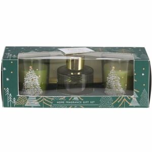 Sada sviečok a difúzora Christmas zelená 3 ks, 19 x 6,5 cm