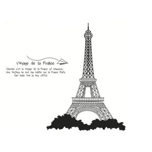Samolepiaca dekorácia Eiffelova veža čierna 