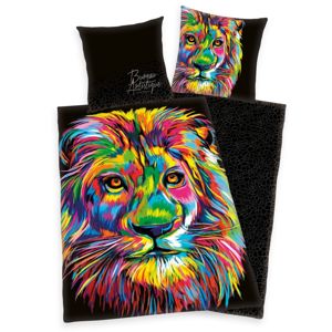 Herding Saténové obliečky Bureau Artistique - Colored Lion, 140 x 200 cm, 70 x 90 cm