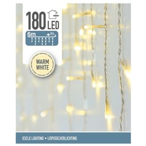 Svetelná vianočná reťaz Icicle teplá biela, 180 LED