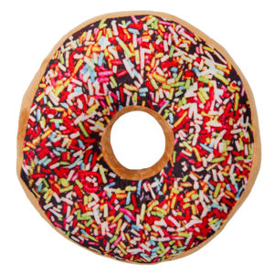 Jahu Tvarovaný vankúšik Donut farebná posýpka, 38 cm