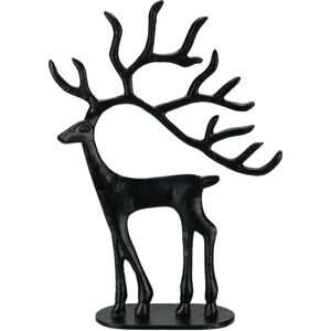 Vianočná hliníková dekorácia Black reindeer, 23 x 31,5 x 8 cm